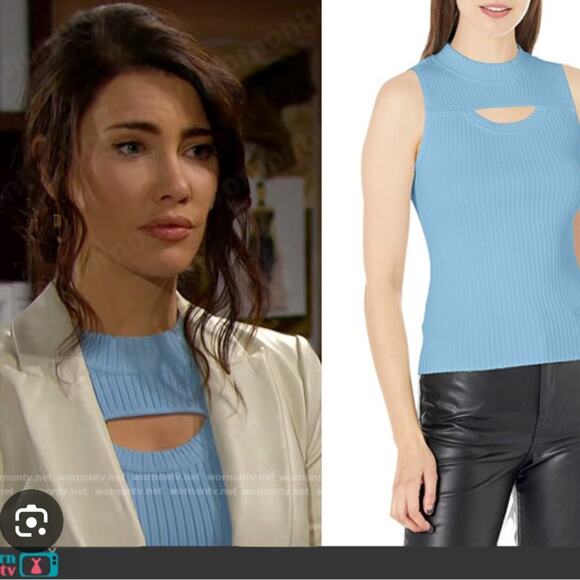 Rebecca Taylor Cutout Rib Knit Sweater Tank Top - Picture 7 of 8